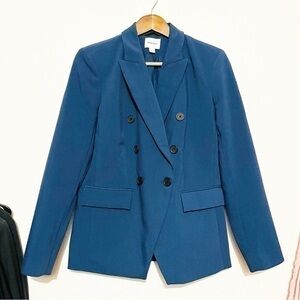Nine West Long Sleeve Blazer Jacket Women Size Small Blue